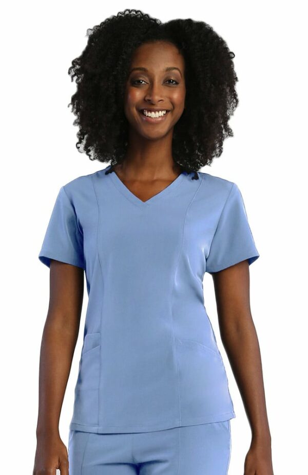 Pure Soft by Maevn Women's Curved V-Neck Scrub Top - Scrubs Direct