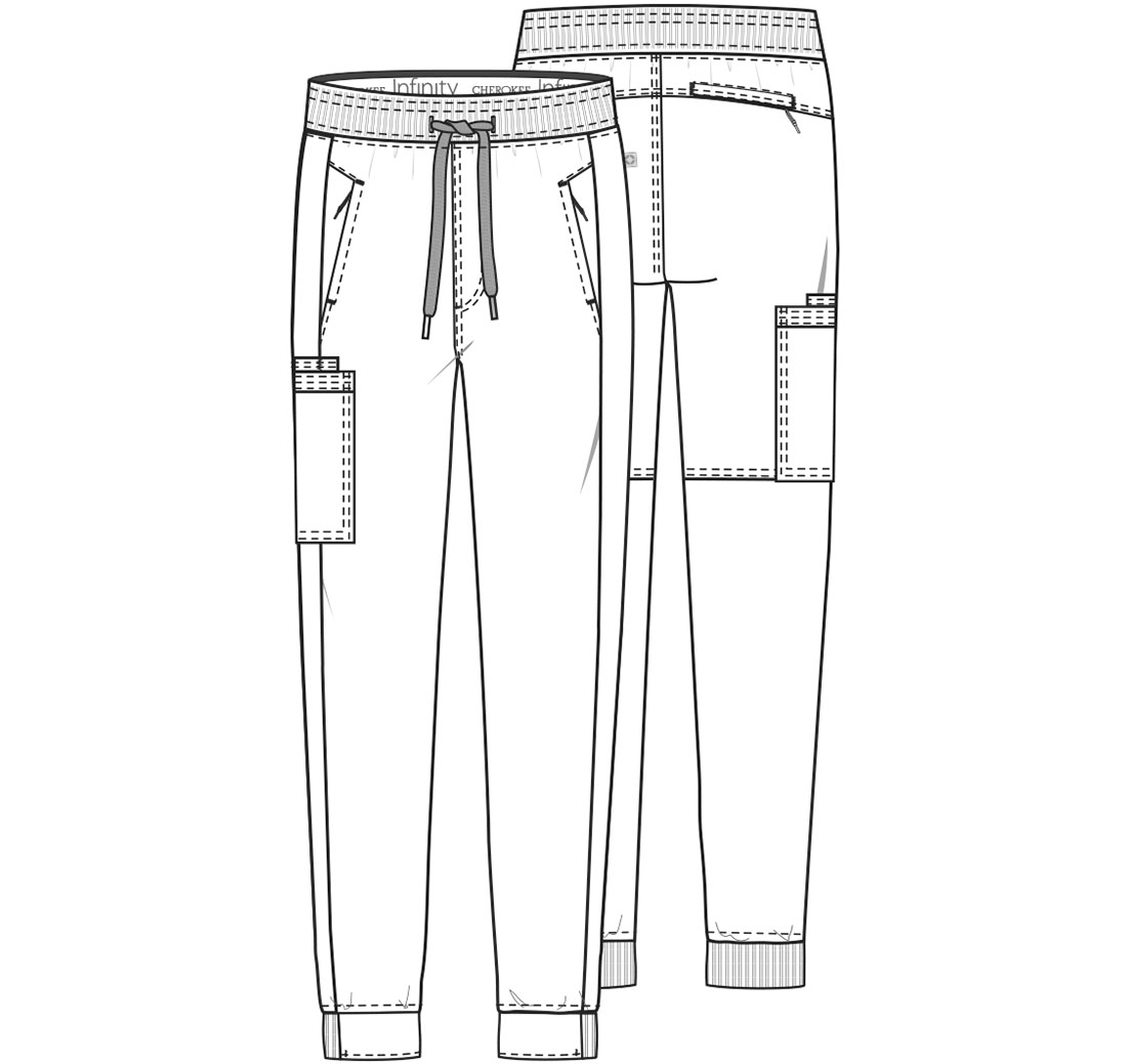 Infinity by Cherokee Men's Drawstring Cargo Jogger Pants - Scrubs Direct