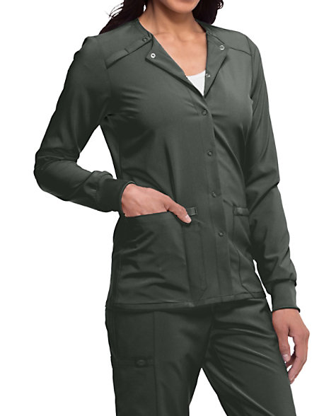 EDS Essentials by Dickies Women's 2 Pocket Snap Front Jacket - Scrubs Direct