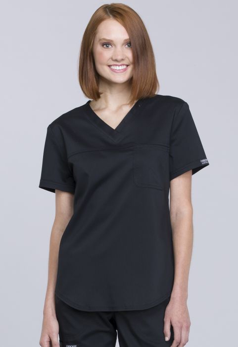Revolution by Cherokee Women's V-Neck Tuck-In Solid Top - Scrubs Direct