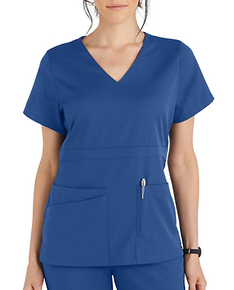 Grey S Anatomy Women S Spandex Stretch 3 Pocket Empire Waist Scrub Top